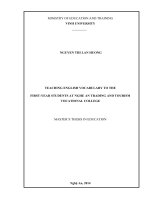 Teaching english vocabulary to the first year students at nghe an trading and tourism vocational college