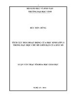 Tích cực hóa hoạt động của học sinh lớp 11 trong dạy học chủ đề giới hạn của dãy số