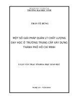 Một số giải pháp quản lý chất lượng dạy học ở trường trung cấp xây dựng thành phố hồ chí minh