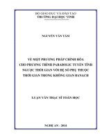 về một phương pháp chỉnh hóa cho phương trình parabolic tuyến tính ngược thời gian với hệ số phụ thuộc thời gian trong không gian banach