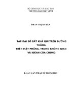 Tập đại số bất khả qui trên đường thẳng, trên mặt phẳng, trong không gian và iđêan của chúng
