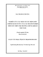 Luận văn thạc sĩ nghiên cứu các nhân tố ảnh hưởng đến tính minh bạch thông tin của các công ty cổ phần niêm yết trên sở giao dịch chứng khoán Việt Nam (full)