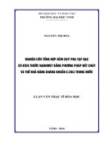 Nghiên cứu tổng hợp kẽm oxit pha tạp bạc có kích thước nanomet bằng phương pháp đốt cháy và thử khả năng kháng khuẩn e coli trong nước