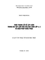 Thực trạng lỗi về lập luận trong bài tập làm văn của học sinh lớp 4, 5 và biện pháp khắc phục