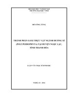 Thành phần loài thực vật ngành dương xỉ (polypodiophyta) tại huyện ngọc lặc, tỉnh thanh hóa