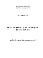 Quan hệ trung quốc và hàn quốc từ 1992 đến 2013