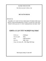 Nghiên cứu một số đặc điểm dịch tễ bệnh tiên mao trùng (Trypanosomiasis) ở trâu tại huyện Yên Sơn  tỉnh Tuyên Quang và thử nghiệm phác đồ điều trị