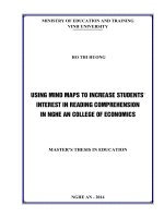 Using mind maps to increase students interest in reading comprehension in nghe an college of econmics