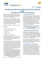 An Toàn Thực Phẩm Chỉ Dẫn Trên Nhãn Thực Phẩm