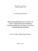 Một số giải pháp quản lý nâng cao chất lượng đào tạo ở trường cao đẳng kinh tế   kỹ thuật vinatex thành phố hồ chí minh