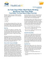 An Toàn Thực Phẩm Mười Bước Dễ Dàng để Giữ An Toàn Thực Phẩm