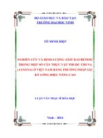 Nghiên cứu và định lượng axit kaurenoic trong một số cây thực vật thuộc chi na (annona) ở việt nam bằng phương pháp sắc ký lỏng hiệu năng cao