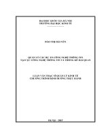 Quản lý các dự án công nghệ thông tin tại Cục Công nghệ thông tin và thống kê hải quan