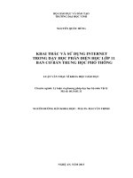 Khai thác và sử dụng internet trong dạy học phần điện học lớp 11 ban cơ bản trung học phổ thông