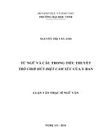 Từ ngữ và câu trong tiểu thuyết trò chơi hủy diệt cảm xúc của y ban