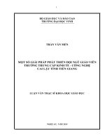 Một số giải pháp phát triển đội ngũ giáo viên trường trung cấp kinh tế, công nghệ cai lậy tỉnh tiền giang