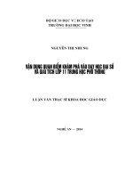 Vận dụng quan điểm khám phá vào dạy học đại số và giải tích lớp 11 trung học phổ thông