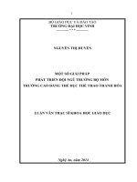 Một số giải pháp phát triển đội ngũ trưởng bộ môn trường cao đẳng thể dục thể thao thanh hóa