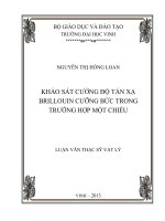 Khảo sát cường độ tán xạ Blillouin cưỡng bức trong trường hợp một chiều