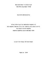 Về sự tồn tại các điểm bất động và bất động chung của các ánh xạ tựa hầu co và tựa hầu co suy rộng trong không gian mêtric nón