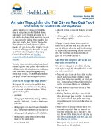 An toàn Thực phẩm cho Trái Cây và Rau Quả Tươi