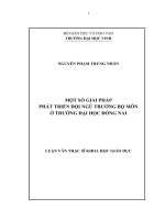 Một số giải pháp phát triển đội ngũ trưởng bộ môn ở trường đại học đồng nai