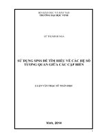 Sử dụng SPSS để tìm hiểu về các hệ số tương quan giữa các cặp biến