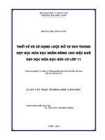 Thiết kế và sử dụng lược đồ tư duy trong dạy học hóa học nhằm nâng cao hiệu quả dạy học hóa học hữu cơ lớp 11