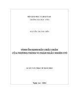 Tính ổn định hậu chắc chắn của phương trình vi phân ngẫu nhiên itô