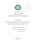 Evaluation on the satisfaction of GSO’s statisticians on the quality of data dissemination on the GSO’s website