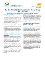 Bảo Trì và Hoạt Động Các Hệ Thống Phế Thải Nước Cống - Maintenance and Operation of Sewage Disposal Systems