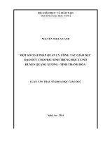 Một số giải pháp quản lý công tác giáo dục đạo đức cho học sinh trung học cơ sở huyện quảng xương   tỉnh thanh hóa