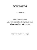 Một số tính chất của tích LIE đối với các hàm và liên thông trên đại số