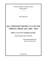 Quá trình đô thị hoá của hà nội thời kỳ thuộc địa (1883 1945)
