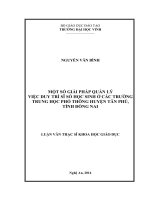 Một số giải pháp quản lý việc duy trì sĩ số học sinh ở các trường trung học phổ thông huyện tân phú, tỉnh đồng nai