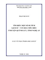Tìm hiểu một số si tích lịch sử văn hóa tiêu biểu ở huyện quỳnh lưu, tình nghệ an
