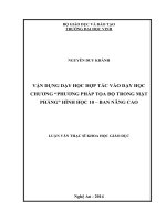 Vận dụng dạy học hợp tác vào dạy học chương phương pháp tọa độ trong mặt phẳng hình học 10   ban nâng cao