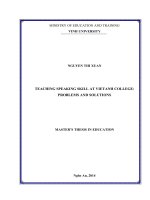 Teaching speaking skill at viet anh college problems and solutions