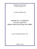 Thành tựu và giới hạn của sự cách tân trong thơ nguyễn quang thiều