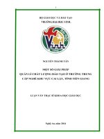 Một số giải pháp quản lí chất lượng đào tạo ở trường trung cấp nghề khu vực cai lậy, tỉnh tiền giang