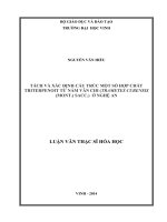 Tách và xác định cấu trúc một số hợp chất triterpenoit từ nấm vân chi (trametes cubensis (mont ) sacc ) ở nghệ an