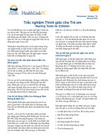 Trắc nghiệm Thính giác cho Trẻ em - Hearing Tests for Children