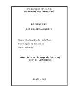 tóm tắt luận văn quy hoạch mạng 4g LTE