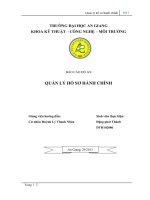 BÁO CÁO ĐỒ ÁN QUẢN LÝ HỒ SƠ HÀNH CHÍNH
