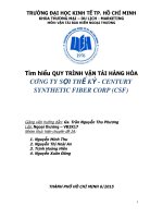 Tìm hiểu QUY TRÌNH VẬN TẢI HÀNG HÓA CÔNG TY SỢI THẾ KỶ - CENTURY SYNTHETIC FIBER CORP (CSF)