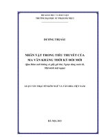 Nhân vật trong tiểu thuyết của Ma Văn Kháng thời kỳ đổi mới (Qua Đám cưới không có giấy giá thú, Ngược dòng nước lũ, Một mình một ngựa)