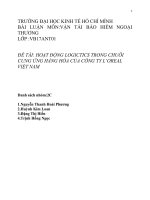 Tiểu luận môn vận tải bảo hiểm ngoại thương HOẠT ĐỘNG LOGICTICS TRONG CHUỖI CUNG ỨNG HÀNG HÓA CỦA CÔNG TY L’OREAL VIỆT NAM