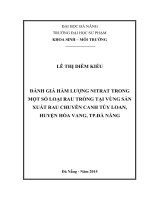 đánh giá hàm lượng nitrat trong một số loại rau trồng tại vùng sản xuất rau chuyên canh túy loan, huyện hòa vang, tp.đà nẵng
