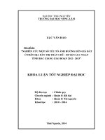 Nghiên cứu một số yếu tố ảnh hưởng đến giá đất ở trên địa bàn thị trấn Chũ - Huyện Lục Ngạn - tỉnh Bắc Giang giai đoạn 2012 - 2013.