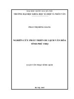 Nghiên cứu phát triển du lịch văn hóa tỉnh Phú Thọ